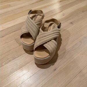 Cordani Beige Platform Sandals